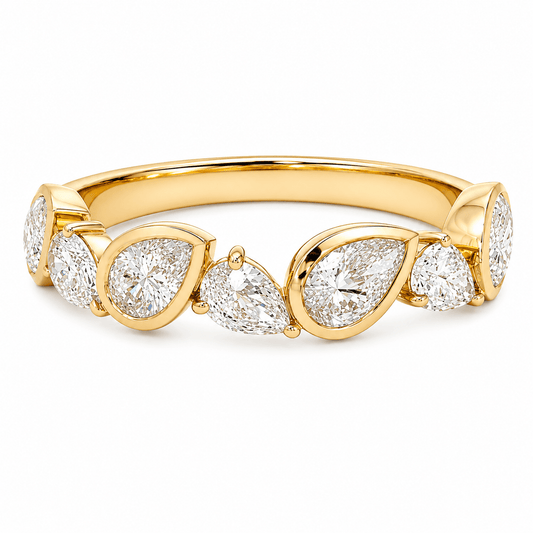 Pear-Shaped Lab-Grown Diamond Wedding Band