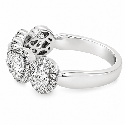Five-Stone Oval Halo Diamond Band