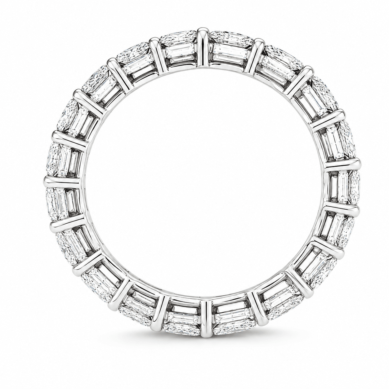LG-14K WG ETER BND W\  RND AND EMER CUT DIA AT 4.56CTTW