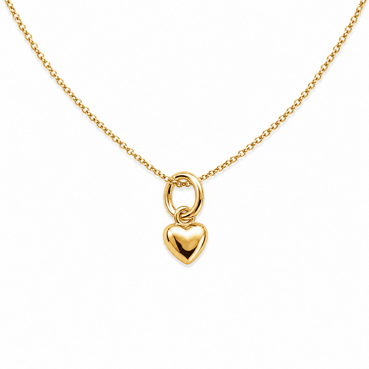Puffed Heart Pendant Necklace