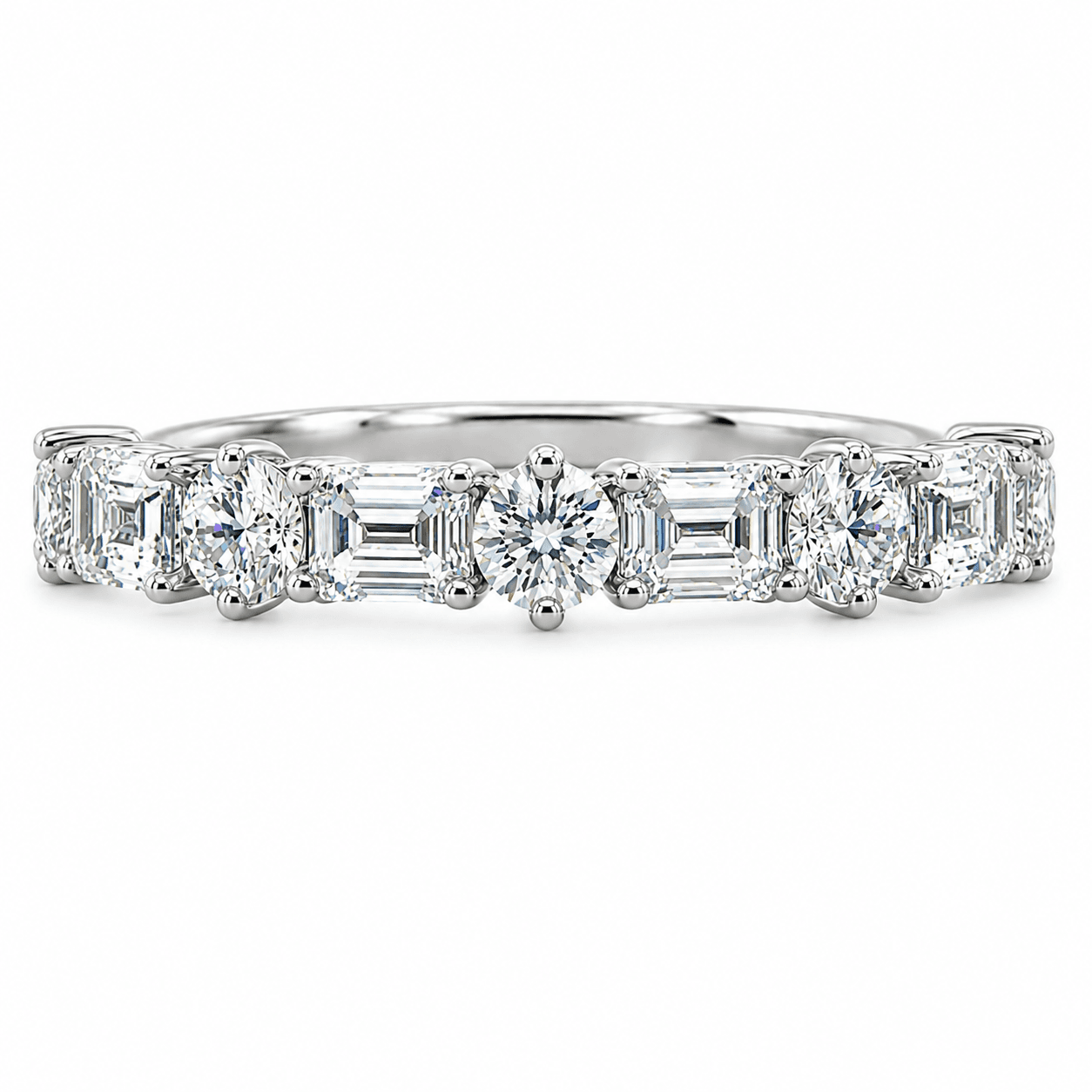 Lab Diamond East-West Wedding Band