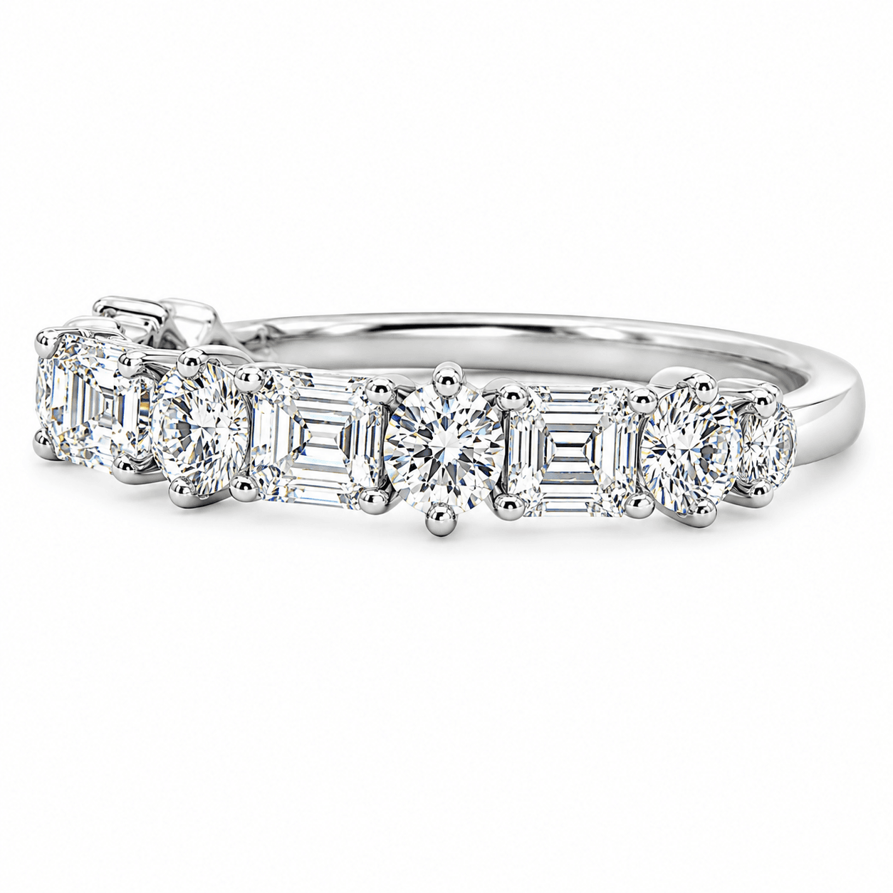 Lab Diamond East-West Wedding Band
