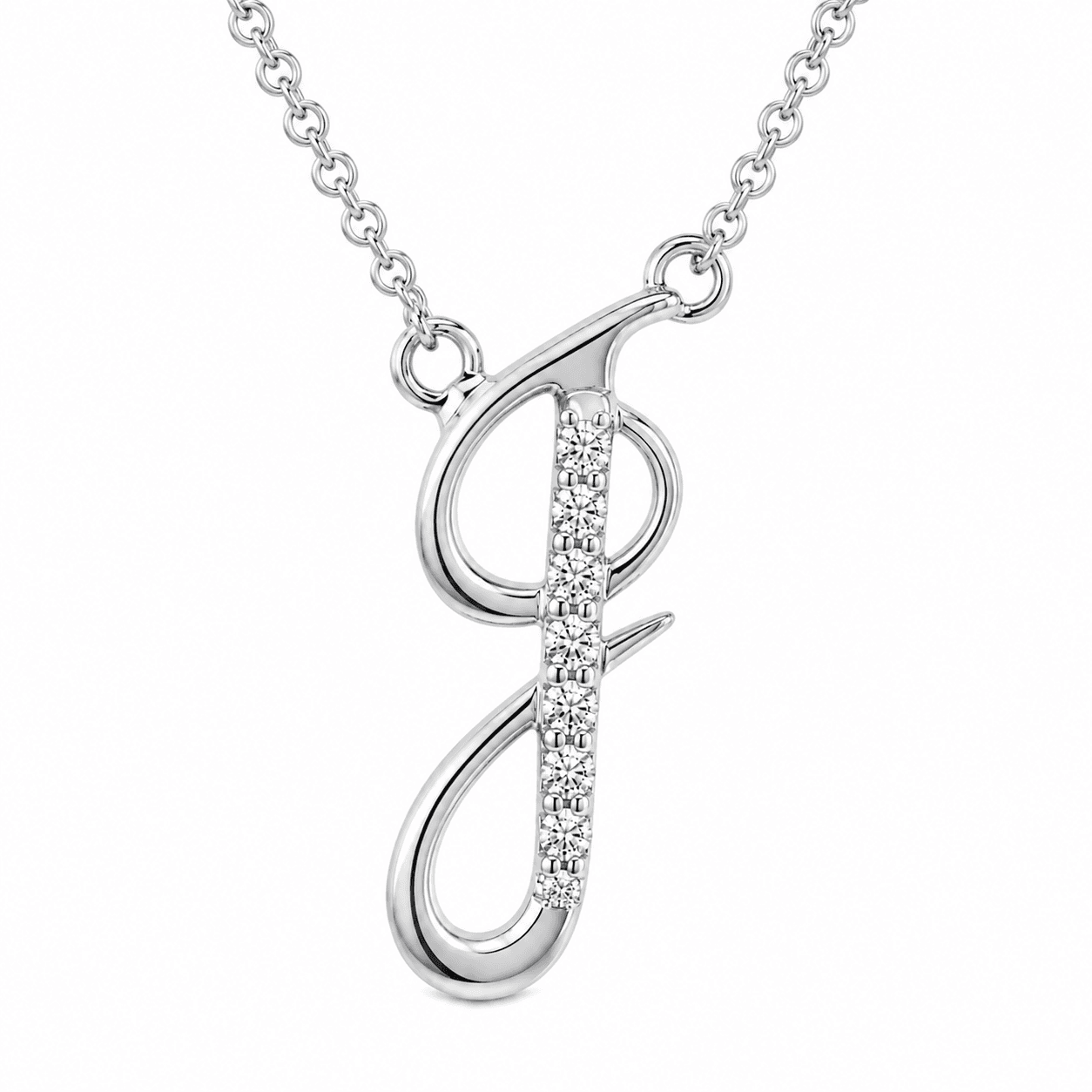 Pave Initial J Pendant