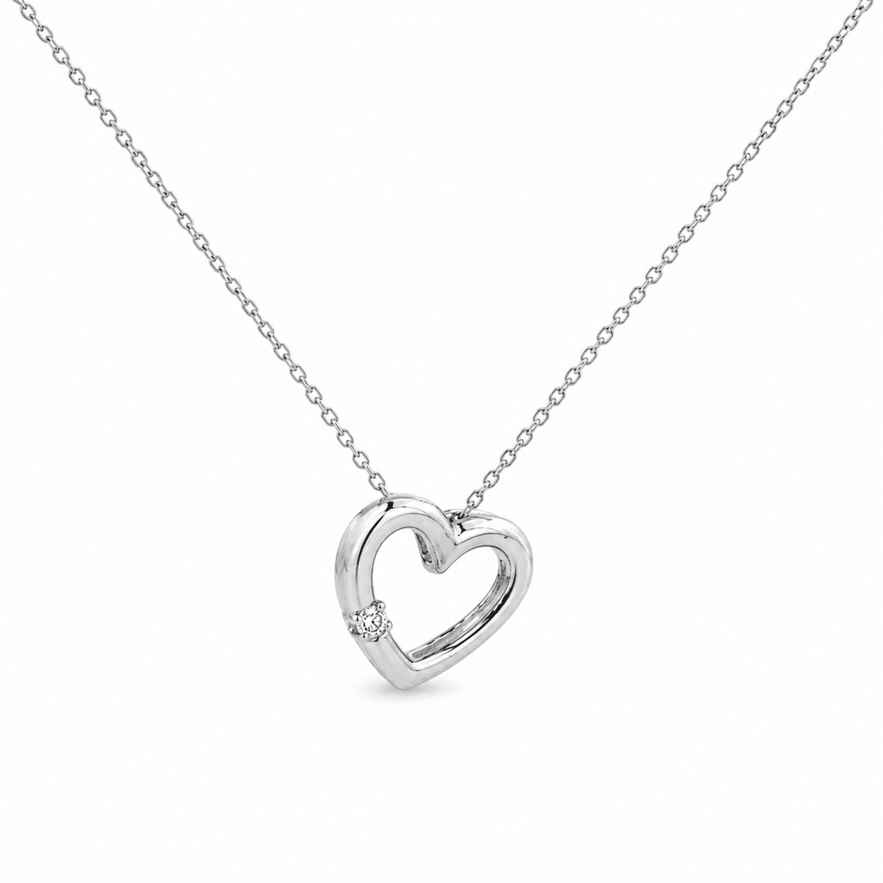Petite Diamond Heart Necklace