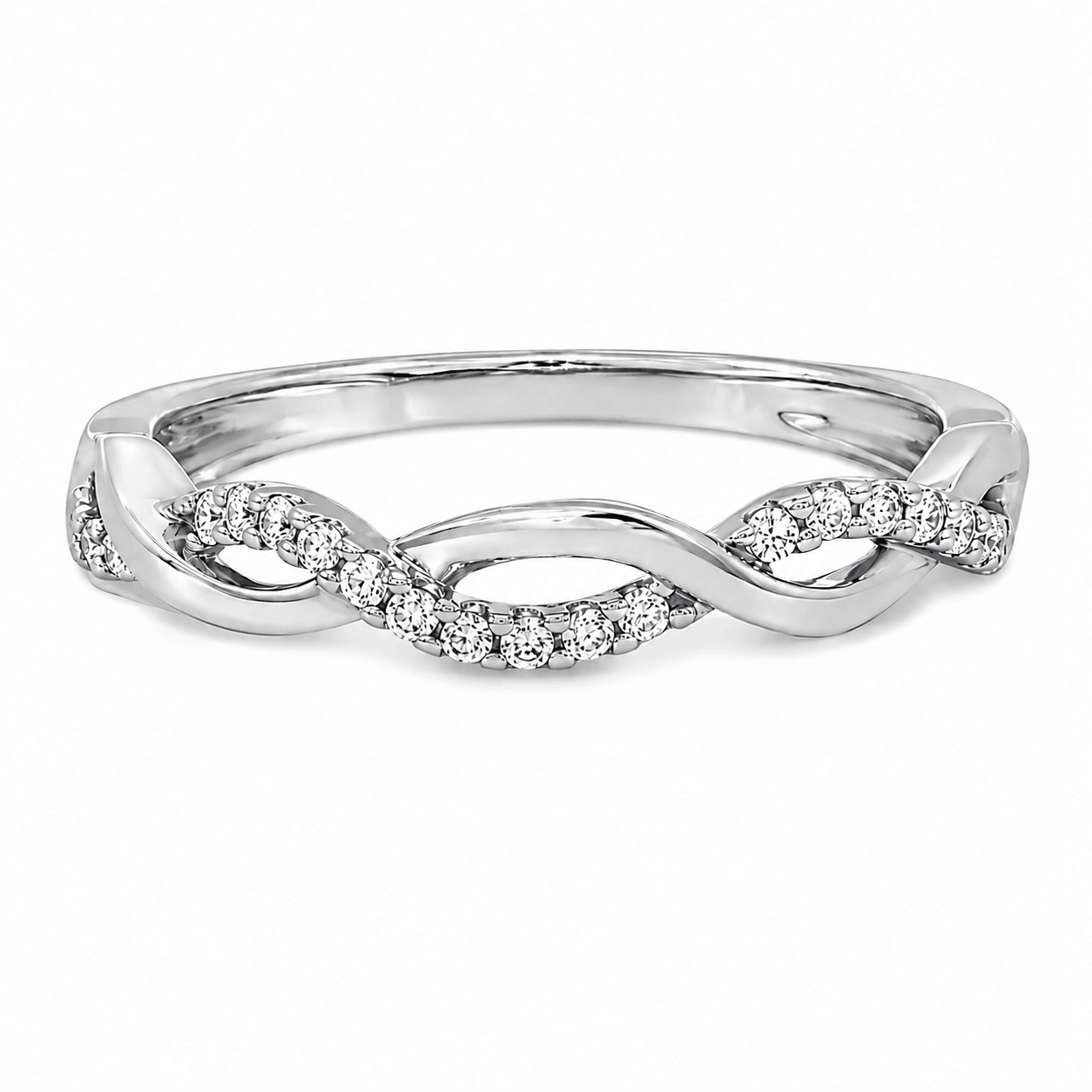 Diamond Twist Band Ring