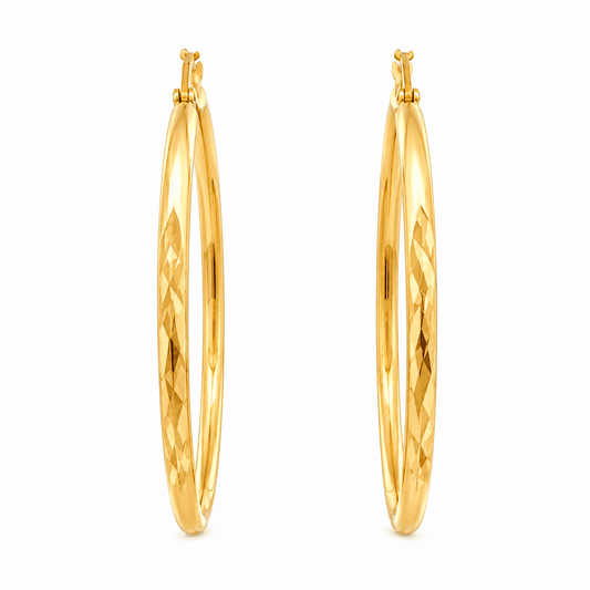 30mm Diamond-Cut Hoop Earrings