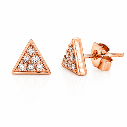 Triangle Pavé Diamond Stud Earrings