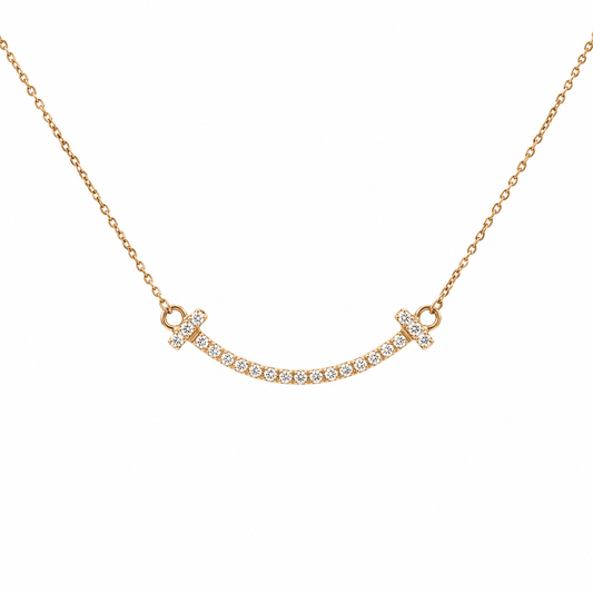Diamond Smile Bar Necklace