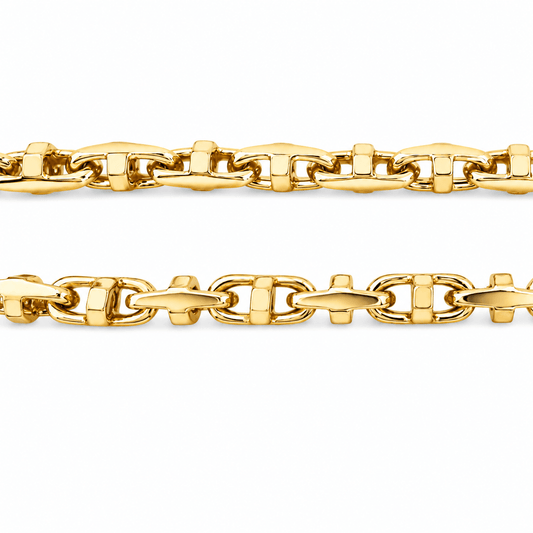 14K Two-Tone Fancy Link Anchor Chain