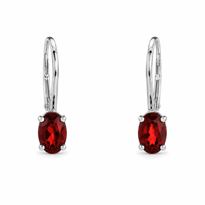 Garnet Lever-Back Earrings