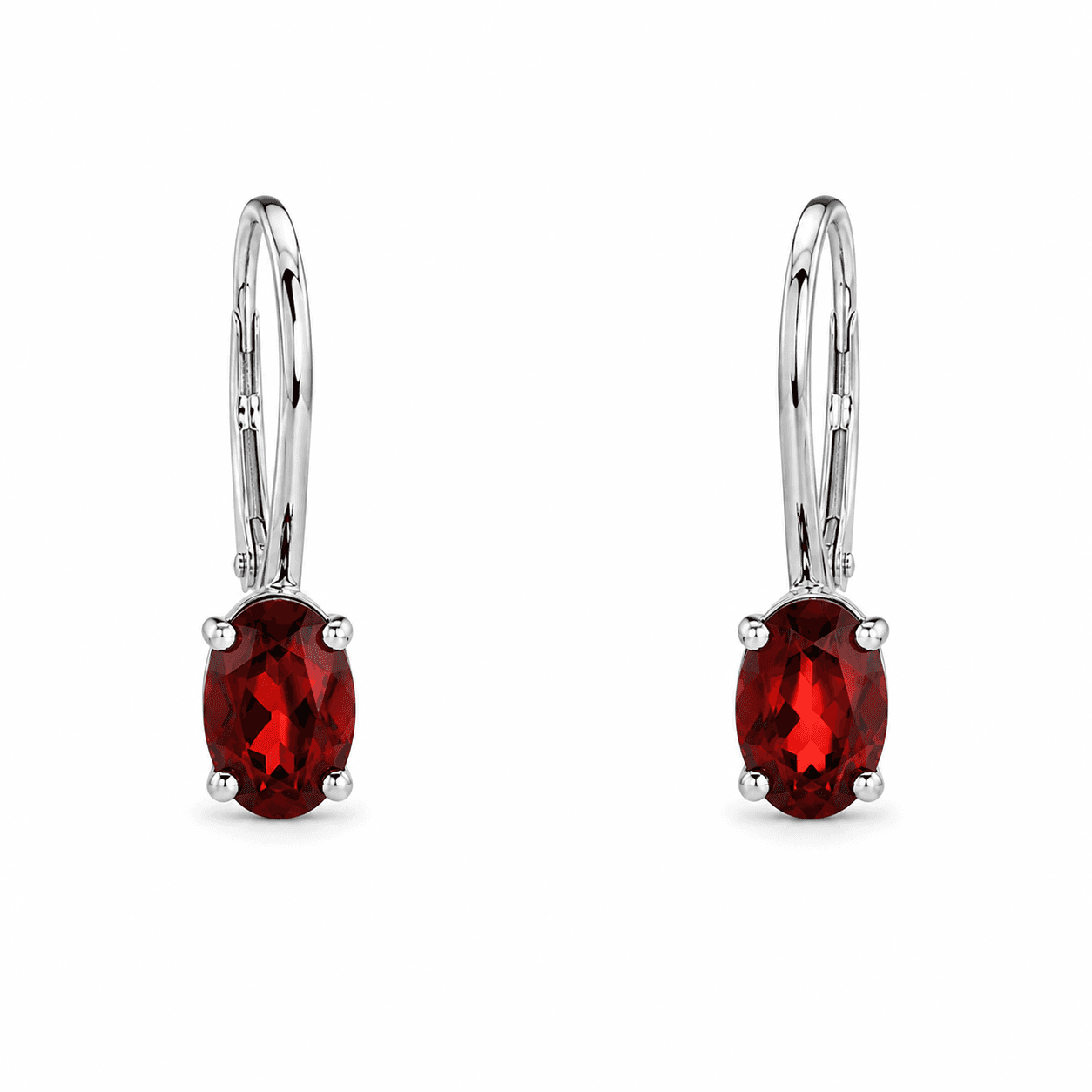 Garnet Lever-Back Earrings