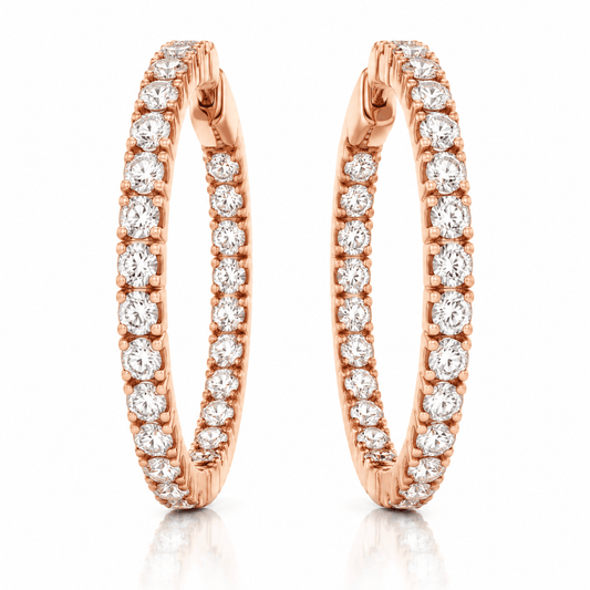 Diamond Inside-Out Hoop Earrings