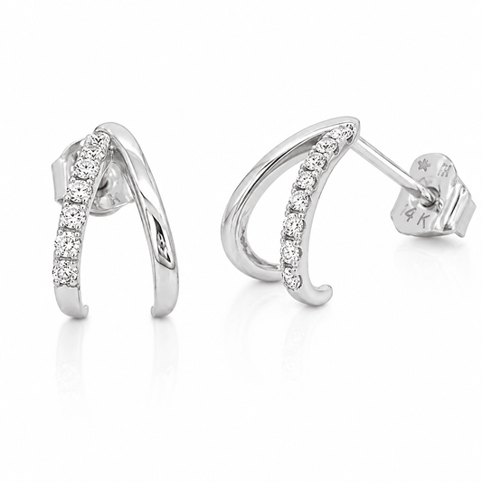 Diamond Split Hoop Earrings