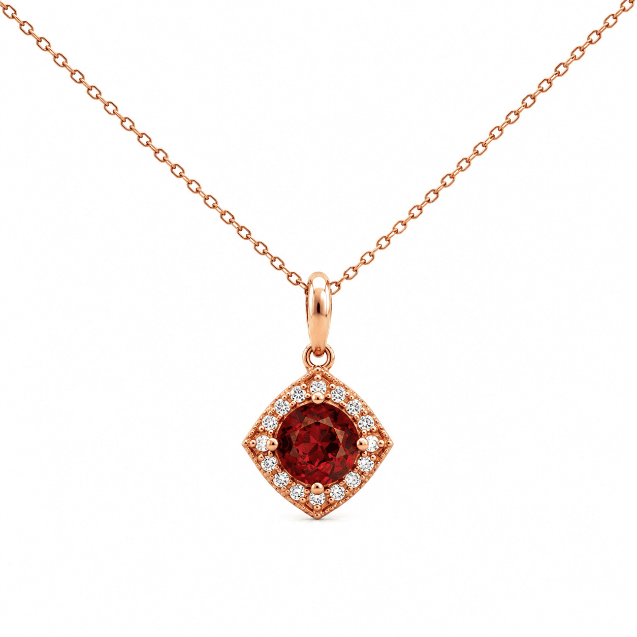 Cushion-Cut Diamond and Gemstone Necklace