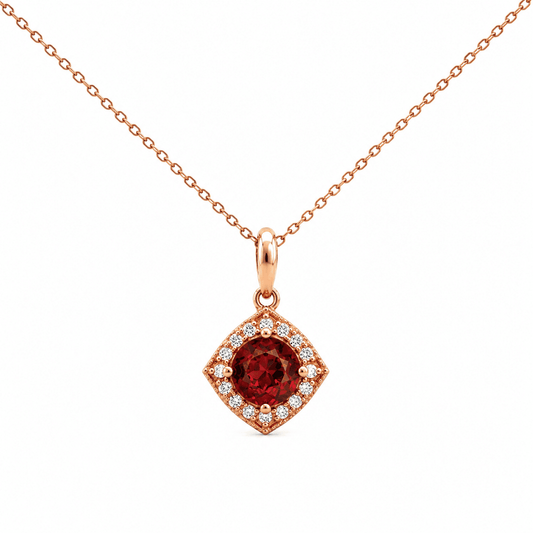 Cushion-Cut Diamond and Gemstone Necklace