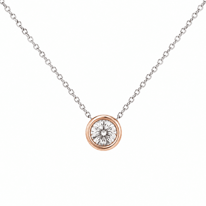 Round Diamond Bezel Pendant Necklace