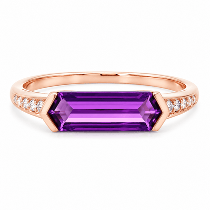 Amethyst Half-Halo Ring