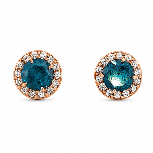 Diamond Halo Stud Earrings