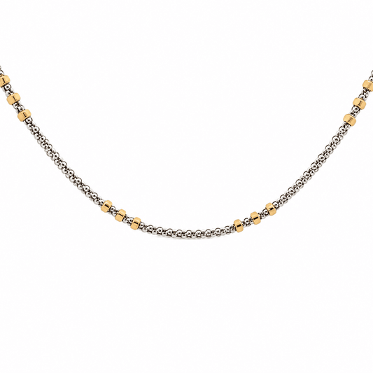 Two-Tone Fancy Link Station Necklace