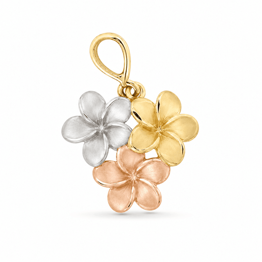 Tricolor Gold Flower Pendant