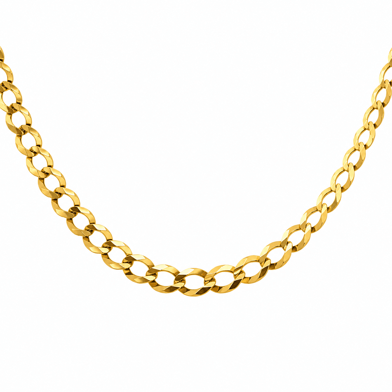 10K Yellow Gold Diamond-Cut Curb Chain