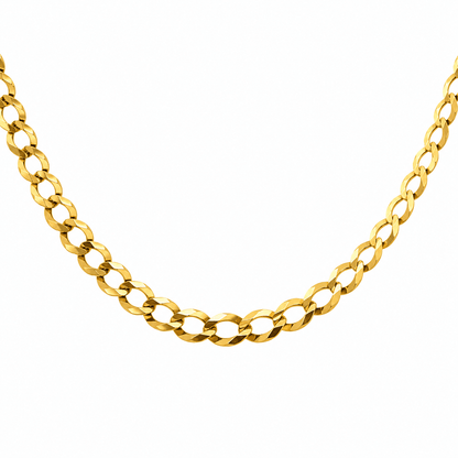 10K Yellow Gold Diamond-Cut Curb Chain