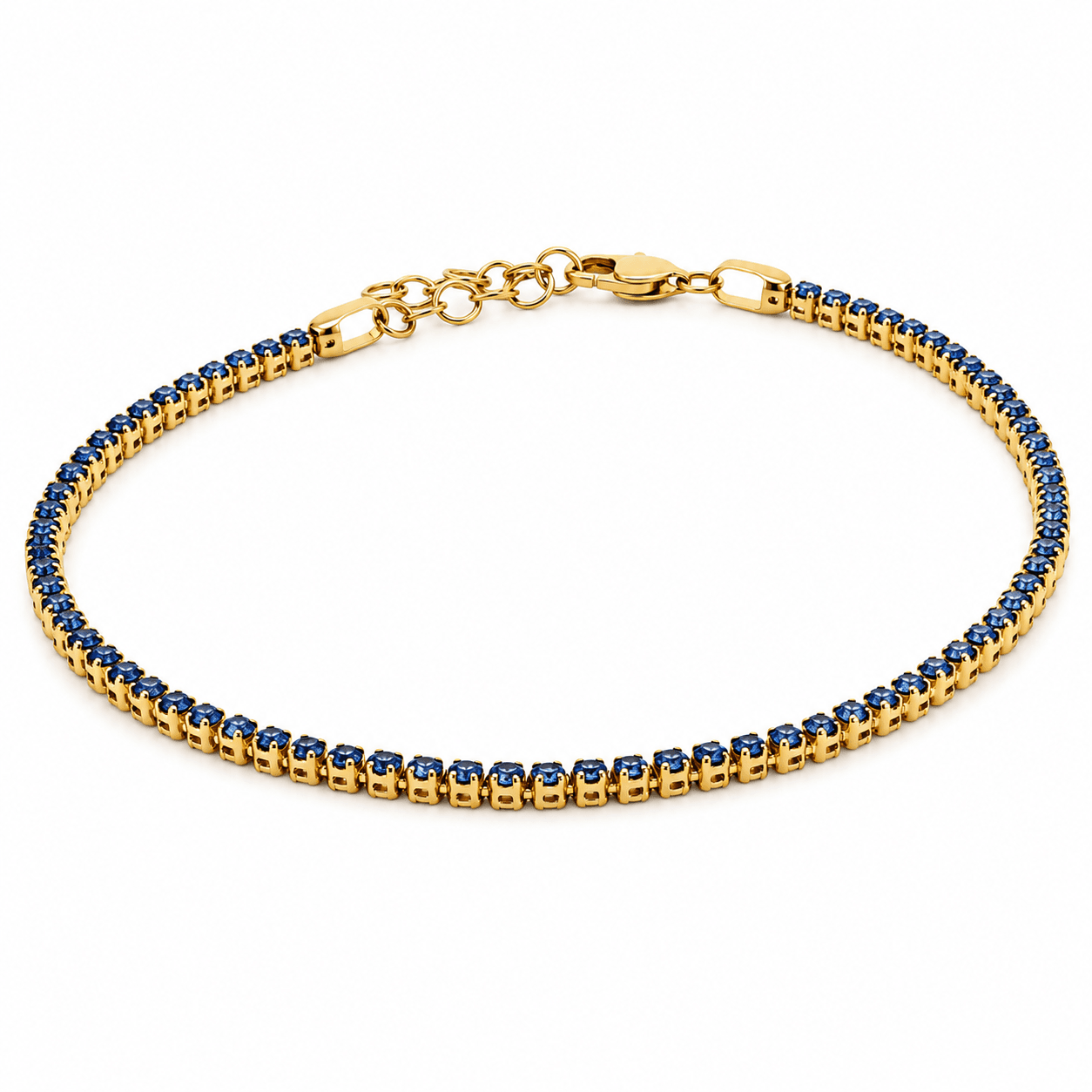 Synthetic Blue Sapphire Stackable Bracelet