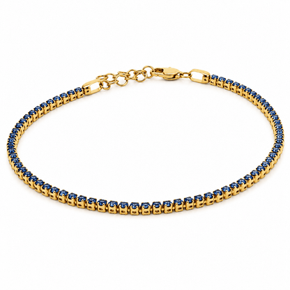 Synthetic Blue Sapphire Stackable Bracelet