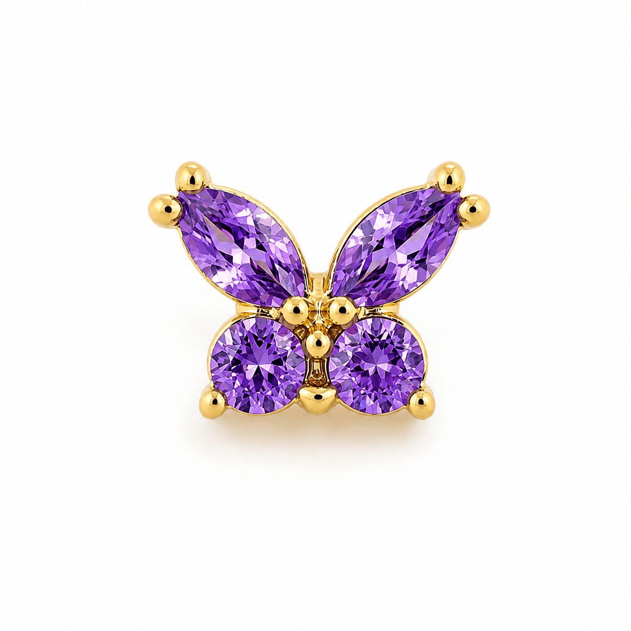 Purple CZ Butterfly Cartilage Piercing