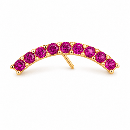 Pink CZ Curved Cartilage Bar