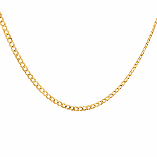 10K Two-Tone Diamond-Cut Curb Chain