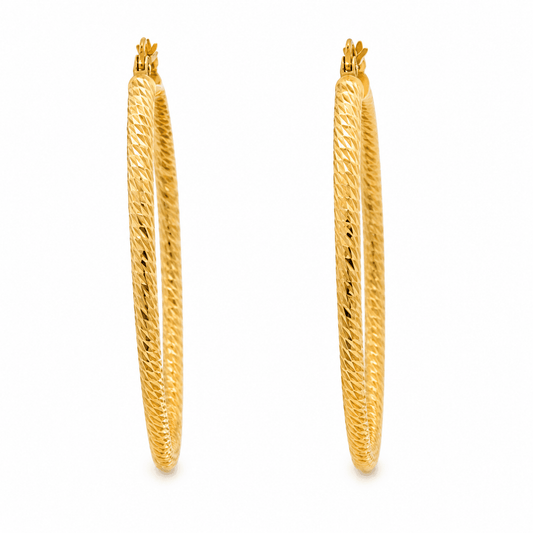 Textured Oval Hoop Earrings