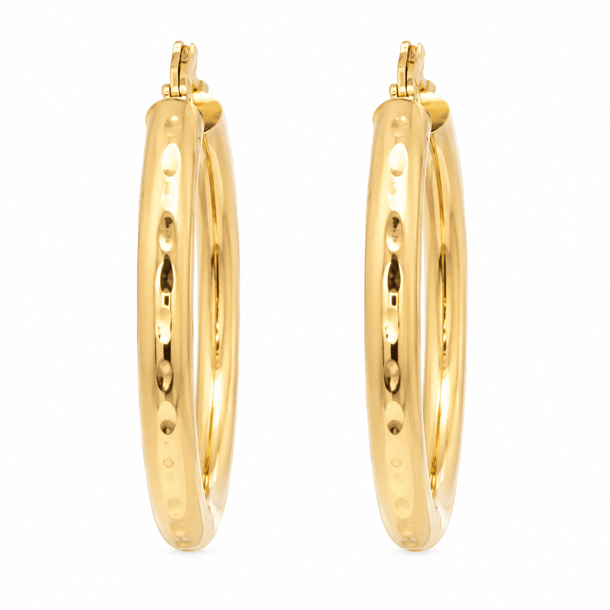 Chunky Diamond-Cut Hoop Earrings