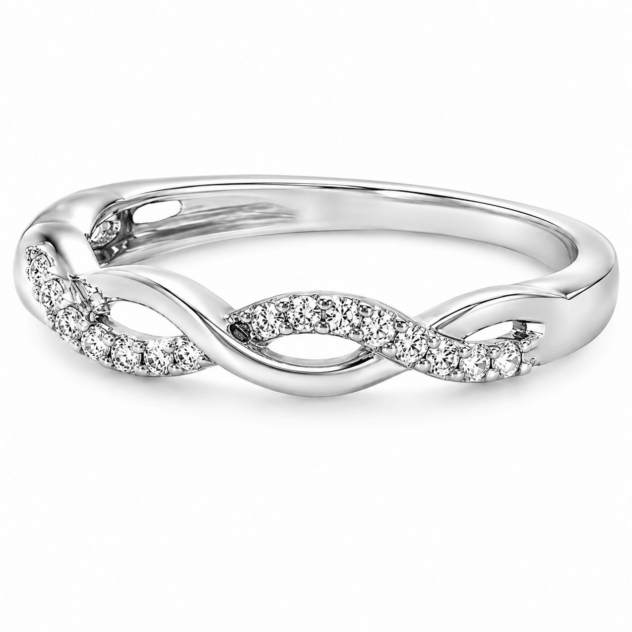 Diamond Twist Band Ring