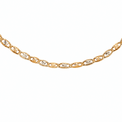 14K Tri-Color Gold Mariner Link Chain
