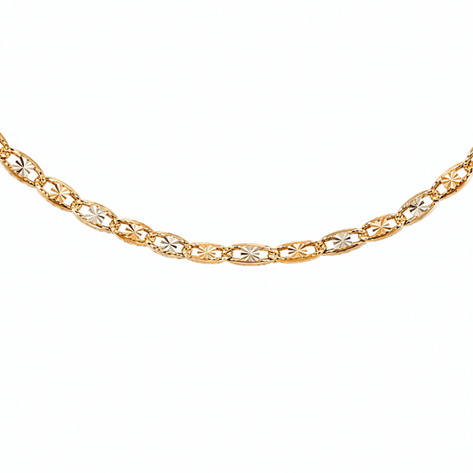 14K Tri-Color Gold Mariner Link Chain