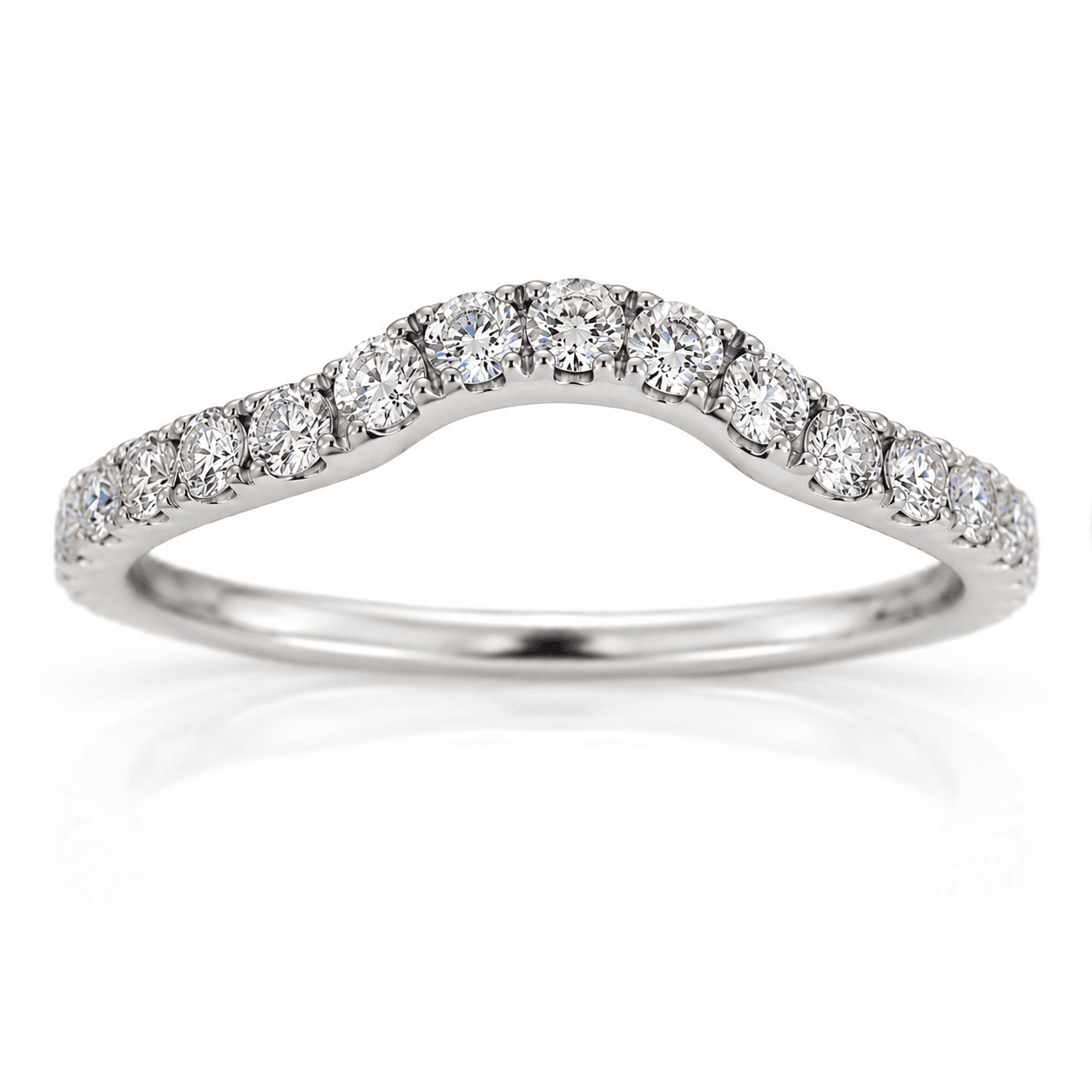 Curved Diamond Wedding Band