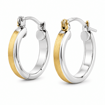 Two-Tone Huggie Earrings