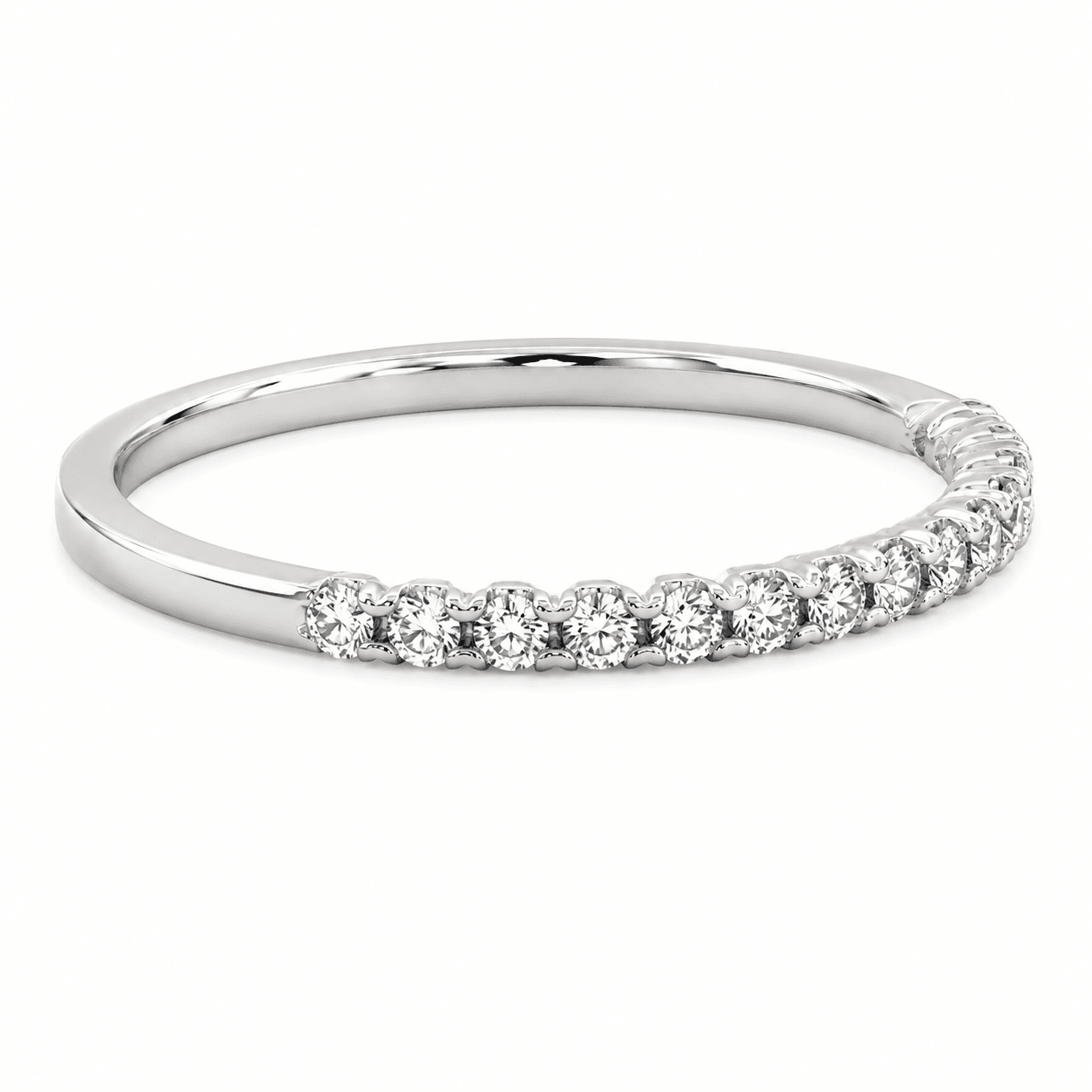 Diamond Fishtail-Set Wedding Band