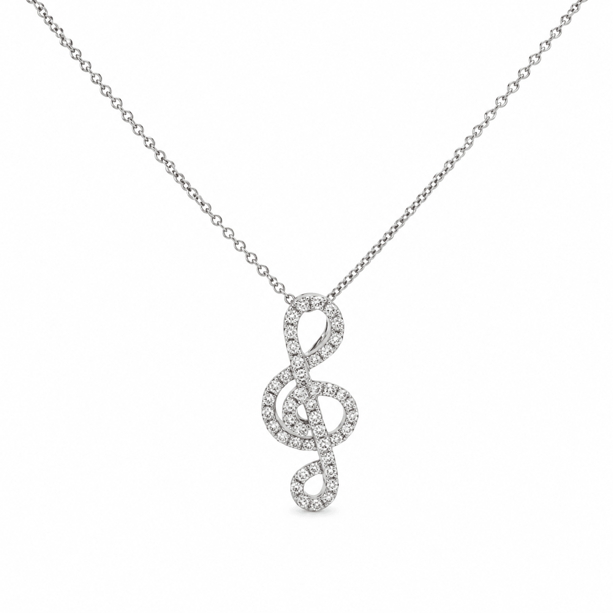 Diamond Music Note Necklace