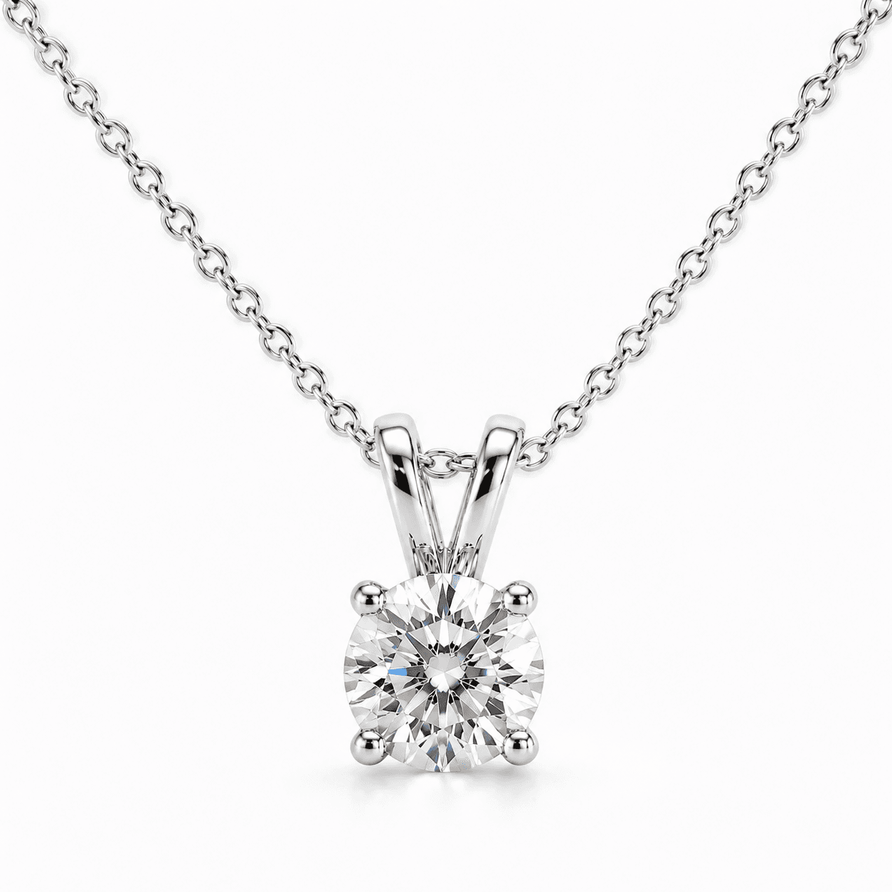 Diamond Solitaire Pendant Necklace