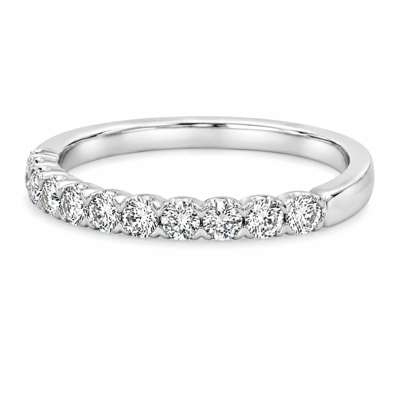 Diamond Fish Tail Set Wedding Band