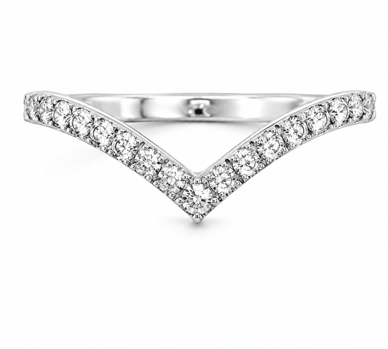 Diamond Accented V Ring