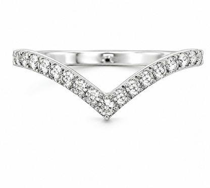 Diamond Accented V Ring