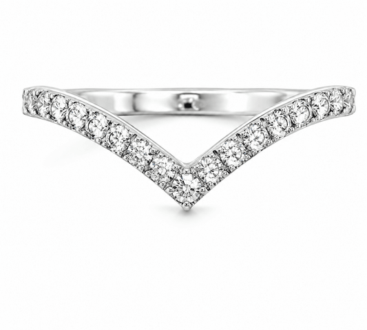 Diamond Accented V Ring