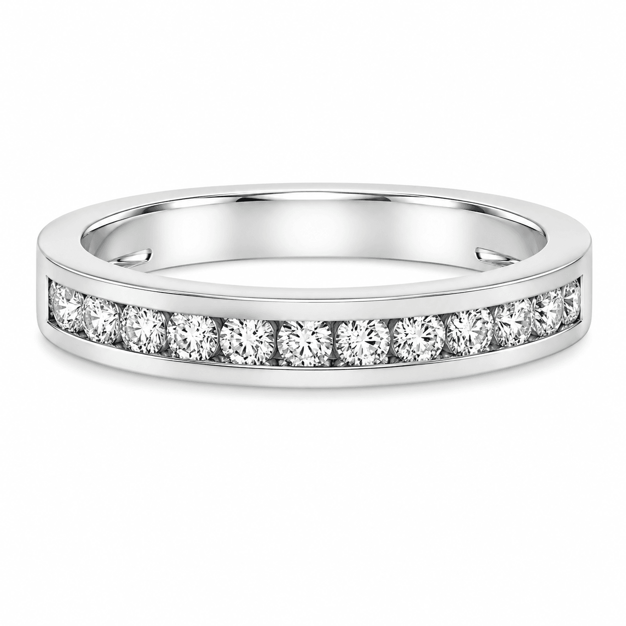 Diamond Channel-Set Wedding Band
