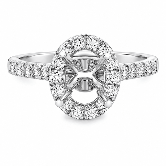 Oval Halo Diamond Fashion Ring