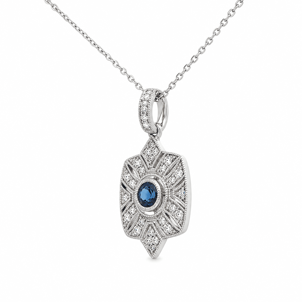 Art Deco Sapphire Accent Necklace