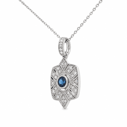 Art Deco Sapphire Accent Necklace