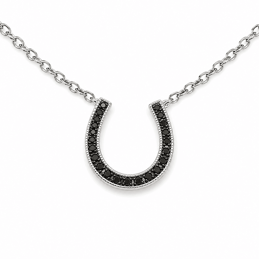 Black Diamond Horseshoe Necklace